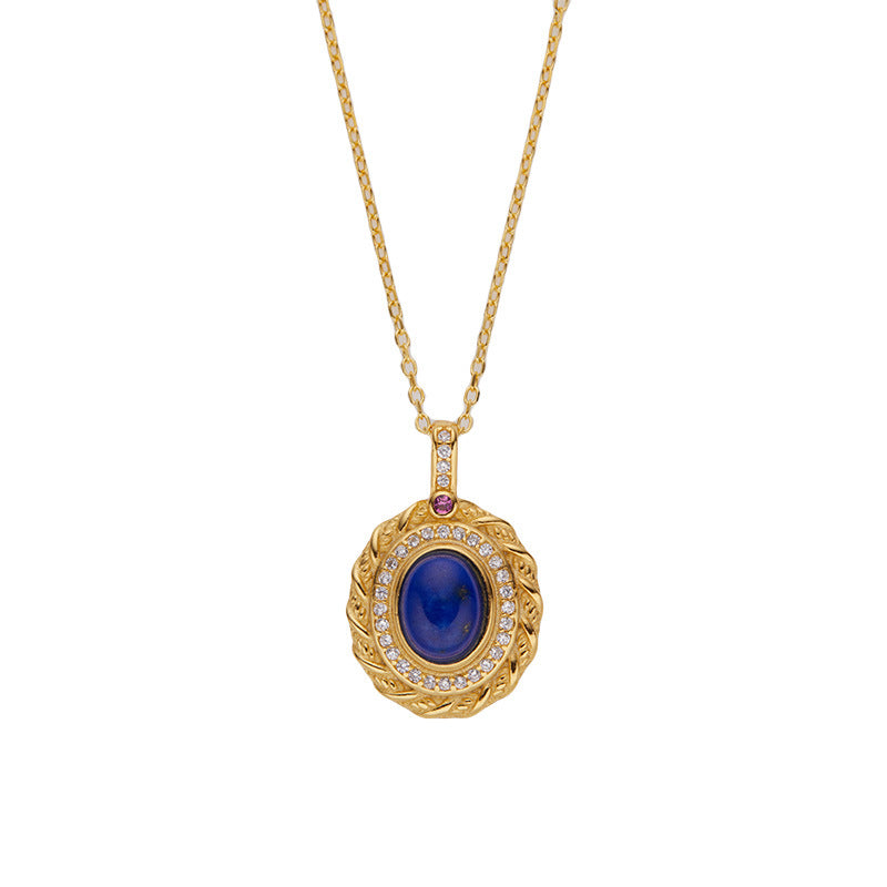 S925 Sterling Silver Natural Blue Apatite Necklace
