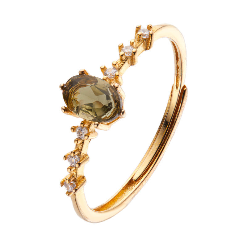 S925 Sterling Silver Natural Aquamarine Ring