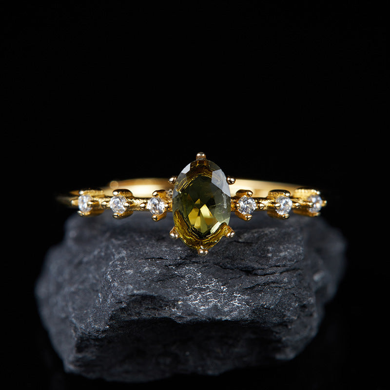 S925 Sterling Silver Natural Aquamarine Ring