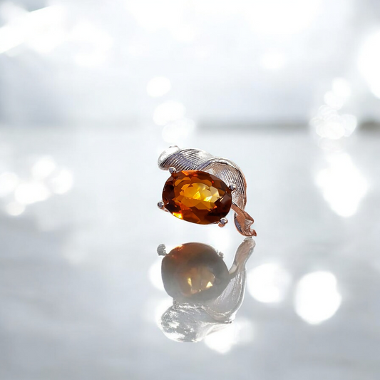 S925 Silver Citrine Ring SKU-2311SJT75R14011