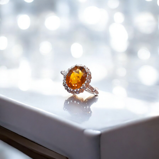 S925 Silver Citrine Ring SKU-2311SJT75R14013