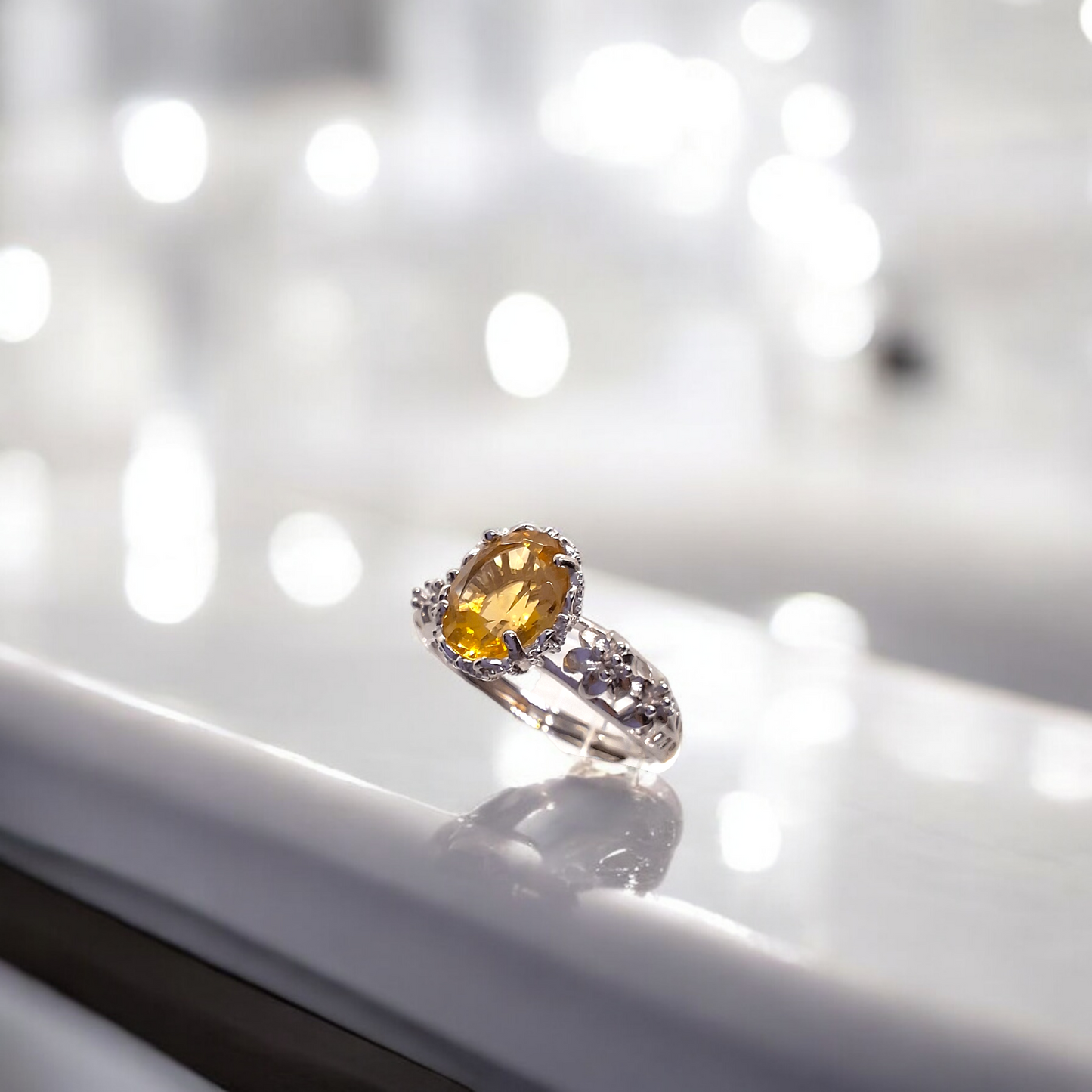S925 Silver Citrine Ring SKU-2311LLJ68R13141