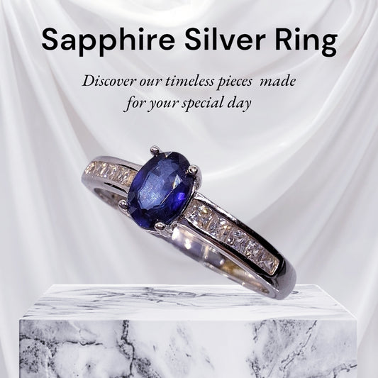 S925 Silver Sapphire Ring SKU-2310LLJ150R28475