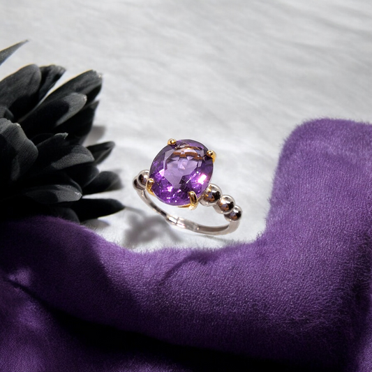 S925 Silver Amethyst Ring SKU-2311XMJ60R12371