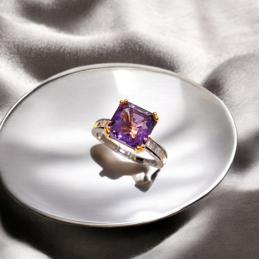 S925 Silver Amethyst Ring SKU-2312DFZ65R13047