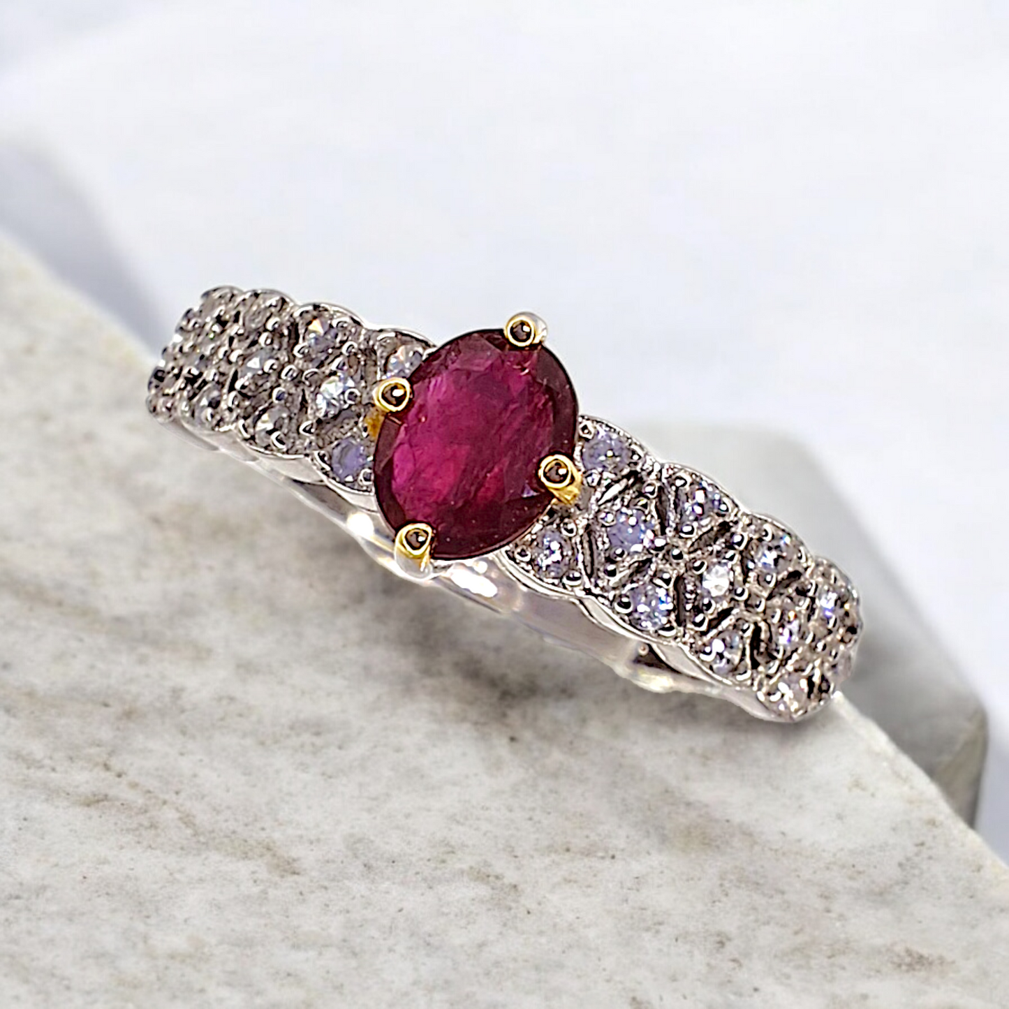 S925 Silver Ruby Ring SKU-2312SYJ54R11195